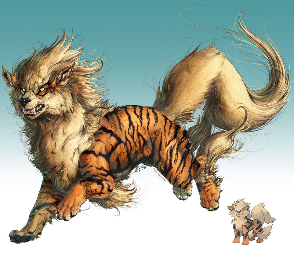 realistic_pokemon_sketches__arcanine_by_nauvasca-d6rzwin