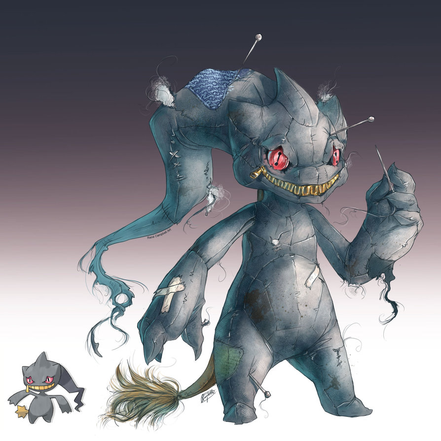 realistic_pokemon_sketches__banette_by_nauvasca-d6aun2y