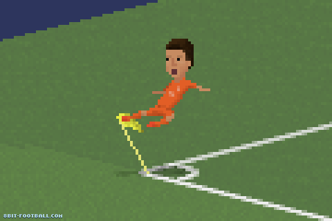 Klaas-Jan Huntelaar'ın Meksika maçını son dakikada kazandıran golü attıktan sonraki sevinci.