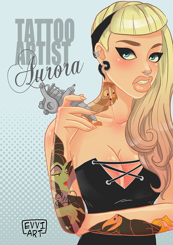 tattooed-disney-princesses-hipster-glam-pin-up-and-gothic5