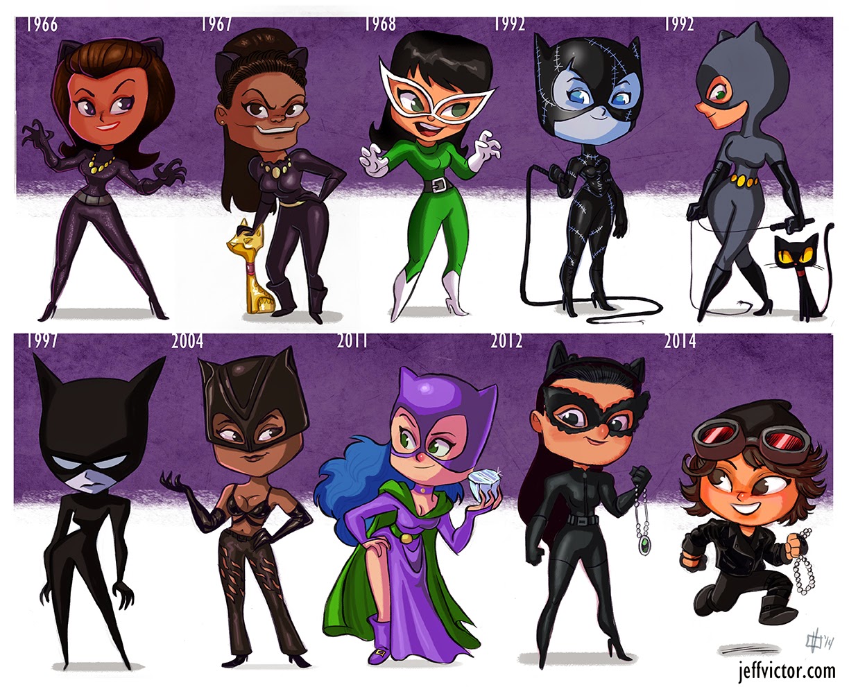 evolution-of-catwoman-cartoon-style-tribute-art-by-jeff-victor