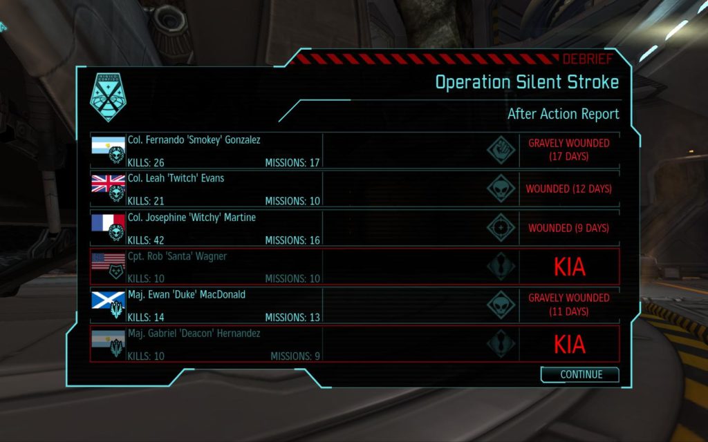 XCOM Enemy Unknown mission end