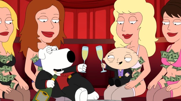 FAMILY GUY: Stewie and Brian use Stewie's time machine to go to Las Vegas for a Bette Midler concert, but chaos ensues when the machine malfunctions and creates alt-versions of the pair: a "lucky" version and an "unlucky" one in the first part of the all-new "Road to Vegas/No Country Club for Old Men" one-hour season finale episode of FAMILY GUY airing Sunday, May 19 (9:00-10:00 PM ET/PT) on FOX. FAMILY GUY ª and © 2013 TCFFC ALL RIGHTS RESERVED.