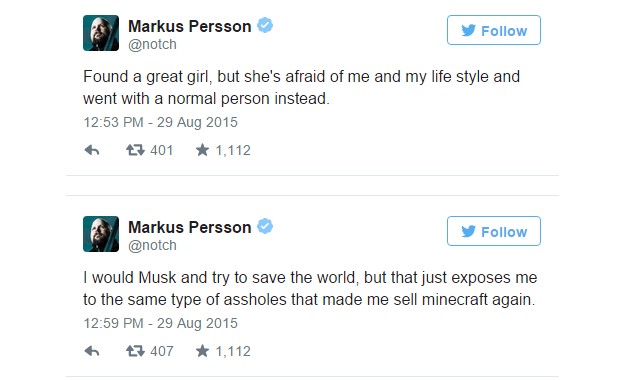 Markus Persson Tweet