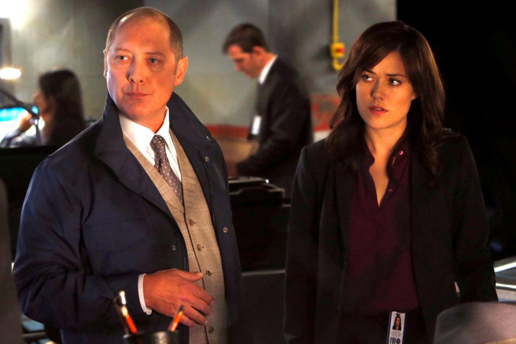 THE BLACKLIST -- "Wujing" Episode 102 -- Pictured: (l-r) James Spader as Raymond "Red" Reddington, Megan Boone as Elizabeth Keen -- (Photo by: Will Hart/NBC)