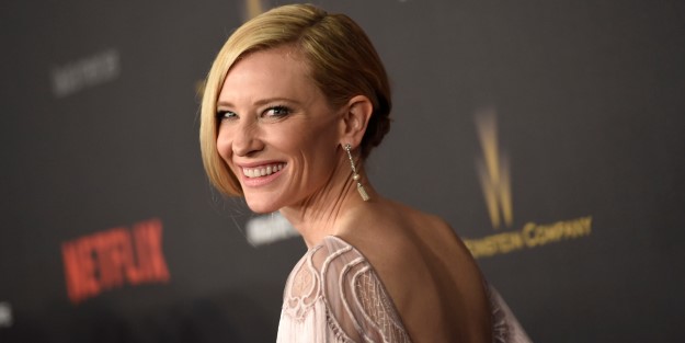 Cate Blanchett arrives at The Weinstein Company and Netflix Golden Globes afterparty on Sunday, Jan. 10, 2016, at the Beverly Hilton Hotel in Beverly Hills, Calif. (Photo by Chris Pizzello/Invision/AP)