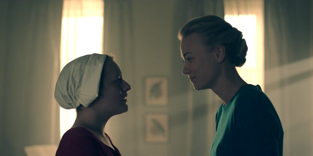 serena joy and offred handmaids tale episode three side shot