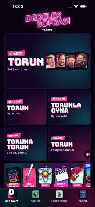 Dedeler Sofrası teması ana ekranı