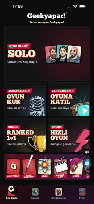 Geekyapar teması ana ekranı