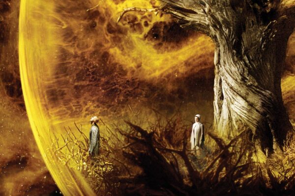 The Fountain filminden altın renkli bir sahne ve ağaç
