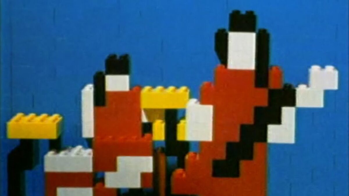 The White Stripes'ın Lego'dan yapılmış Fell in Love with a Girl klibinden bir kare
