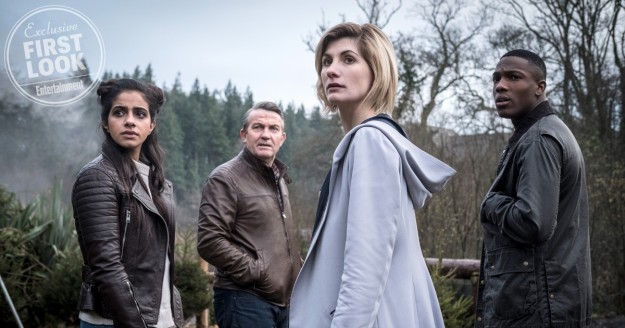 Dr. Who Pictured: Yasmin Khan (MANDIP GILL), Graham O'Brien (BRADLEY WALSH), The Doctor (JODIE WHITTAKER), Ryan Sinclair (TOSIN COLE)