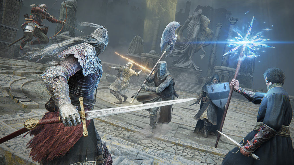 Players fighting in the arena in Colosseum update of Elden Ring by From Software