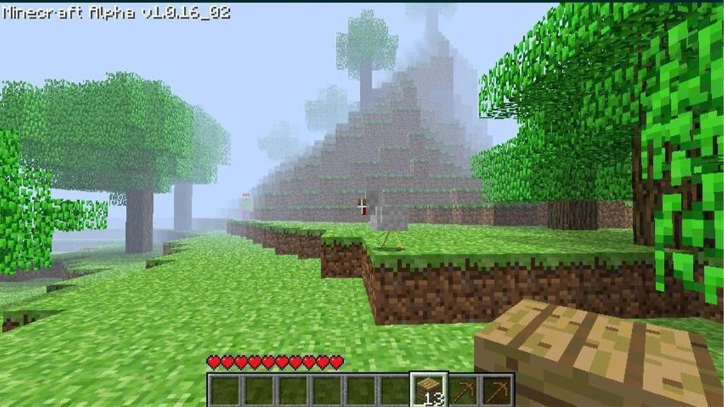Minecraft oyununun içinden alındığı ve söylentilerin kanıtı olduğu söylenen resim, ileride sislerin arasında Herobrine görünüyor.