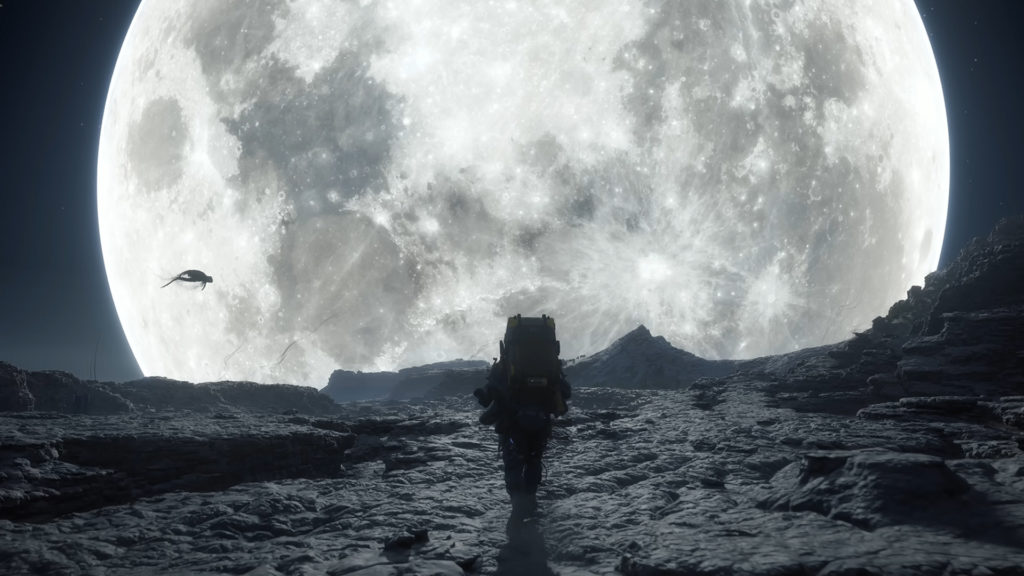 Hideo Kojima imzalı Death Stranding 2 On The Beach adlı PlayStation 5 oyununun duyuru trailerından bir görsel.