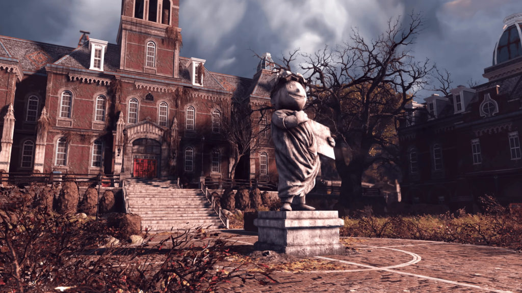 Bethesda Game Studios tarafından geliştirilen ve Bethesda Softworks tarafından yayılnanan Fallout 76 oyunundaki Vault-Tec University okulu.