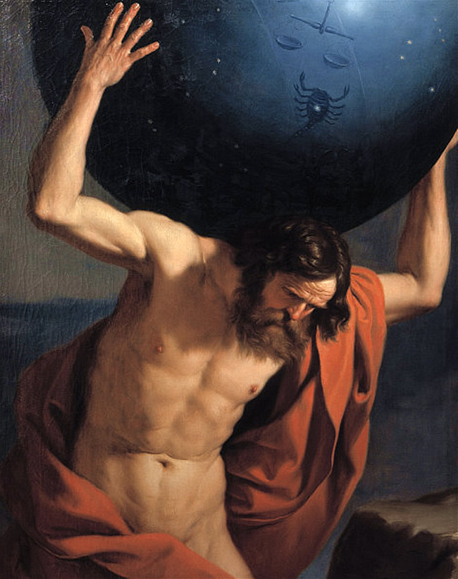 Atlas and the Celestial Globe - Guercino.