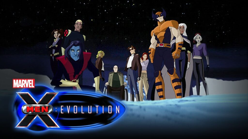 X-Men Evolution logosu ve dizinin kötü karakterleri