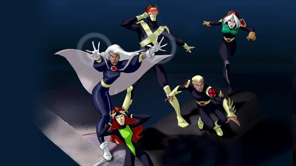 X-Men Evolution'da Storm, Cyclops, Rogue ve takım arkadaşları